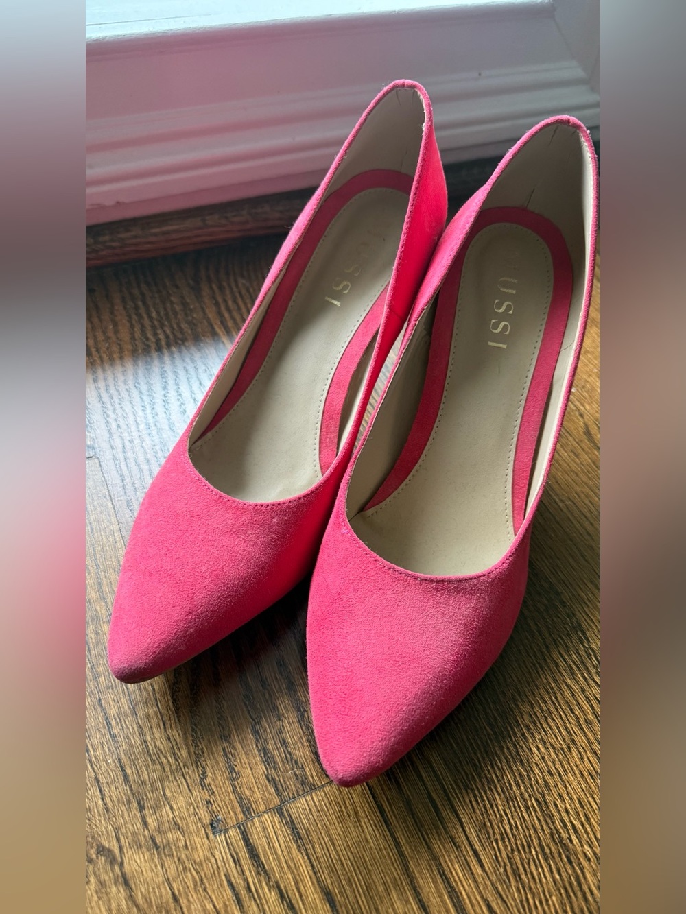 Pink Suede Pointed-Toe Women's Pumps